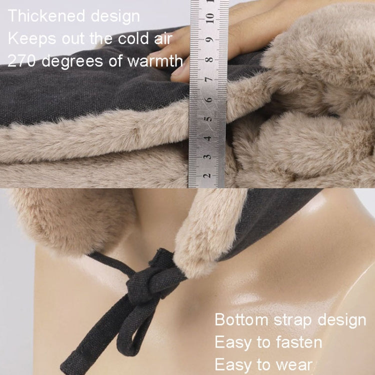 Windproof padded thickened snow hat in black, featuring a plush interior and adjustable strap for cold weather protection.