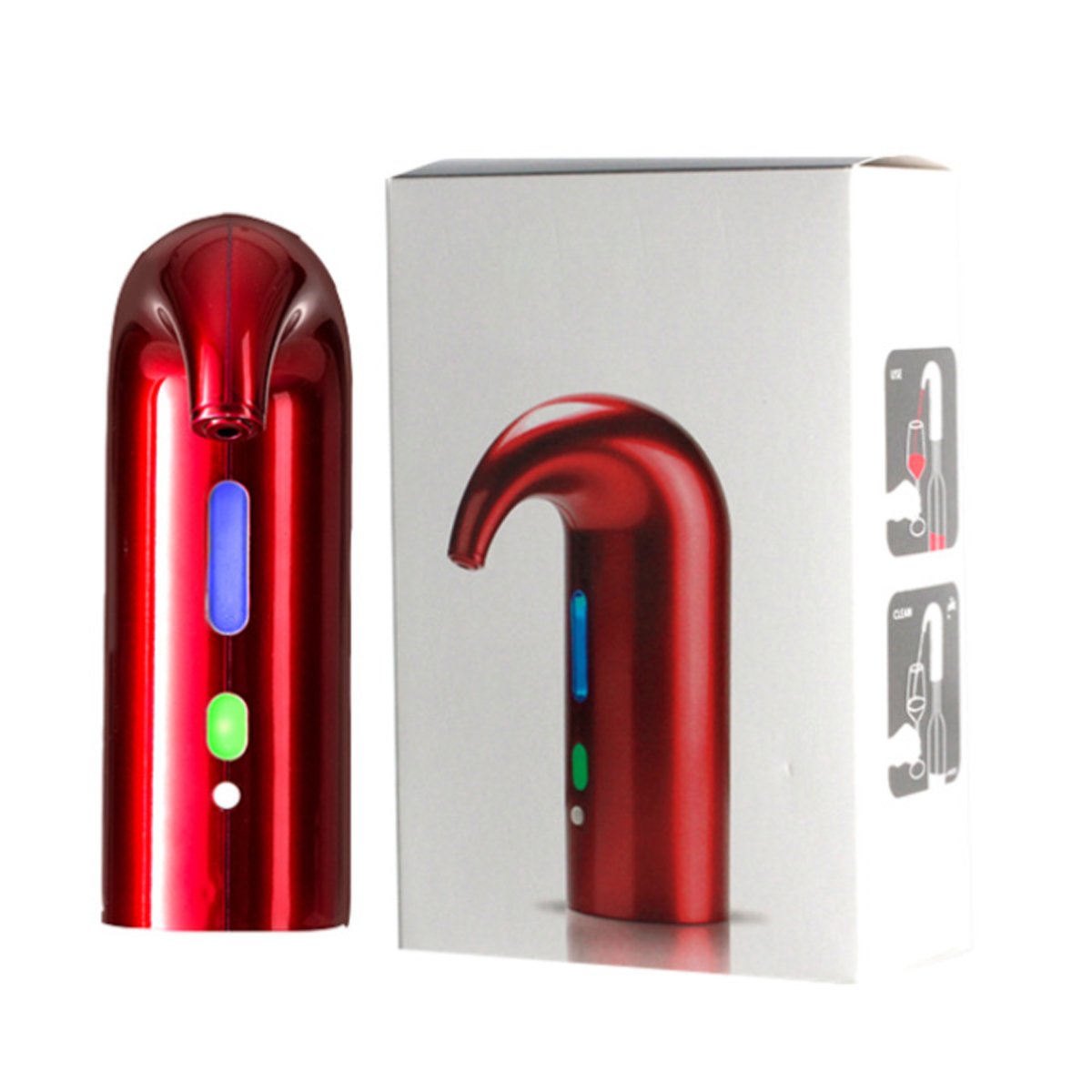 Wine On Tap Wine Oxygenator in three colors, designed for easy use and smooth pouring.