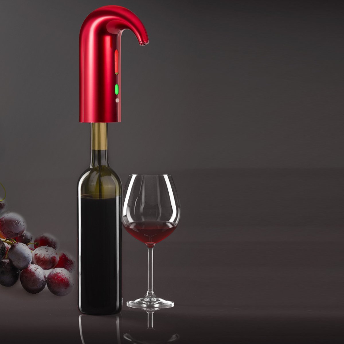 Wine On Tap Wine Oxygenator in three colors, designed for easy use and smooth pouring.