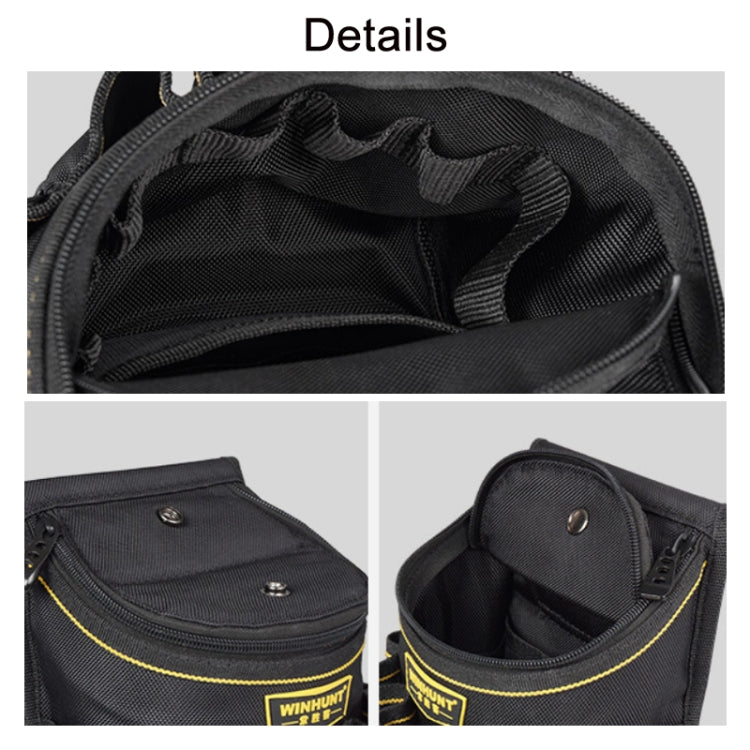 WINHUNT Thickened Canvas Multifunctional Hardware Tool Bag showcasing its durable material and multiple pockets for tool storage.