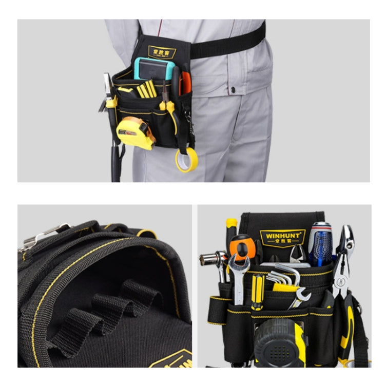 WINHUNT Thickened Canvas Multifunctional Hardware Tool Bag showcasing its durable material and multiple pockets for tool storage.