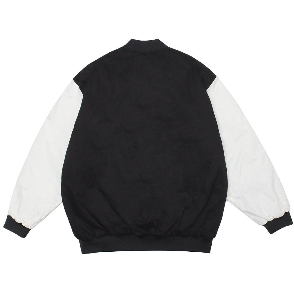 Men's winter jacket featuring animal patch embroidery and patchwork design, perfect for high street fashion.