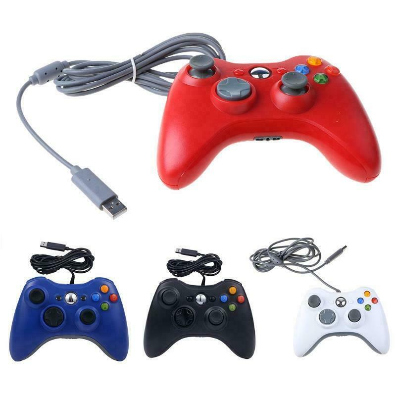 Wired USB Controller for Xbox 360 and PC, featuring ergonomic design and multiple control buttons for enhanced gaming experience.