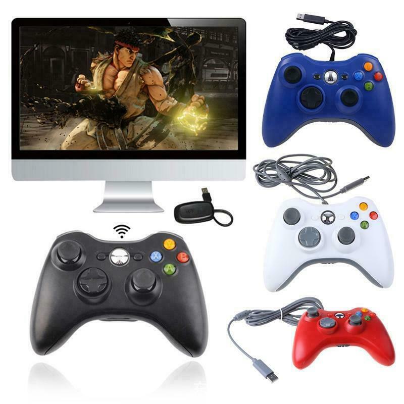 Wired USB Controller for Xbox 360 and PC, featuring ergonomic design and multiple control buttons for enhanced gaming experience.