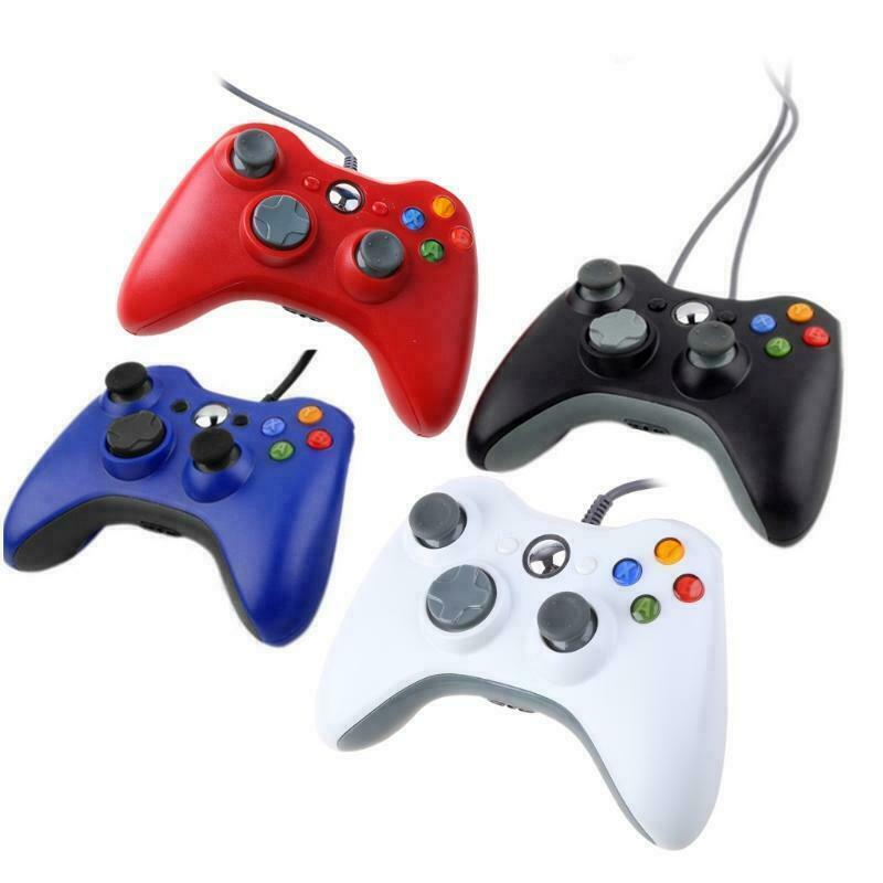 Wired USB Controller for Xbox 360 and PC, featuring ergonomic design and multiple control buttons for enhanced gaming experience.