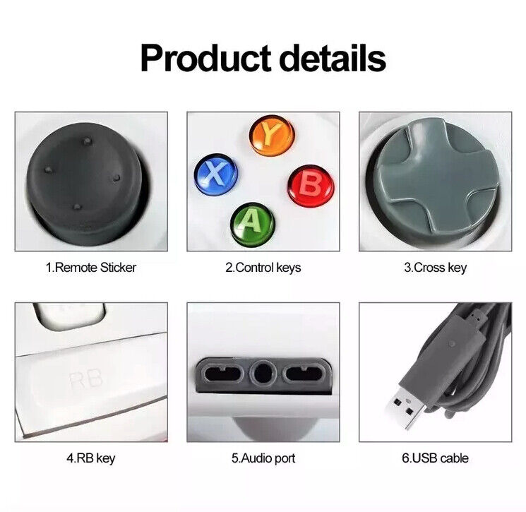 Wired USB Controller for Xbox 360 and PC, featuring ergonomic design and multiple control buttons for enhanced gaming experience.