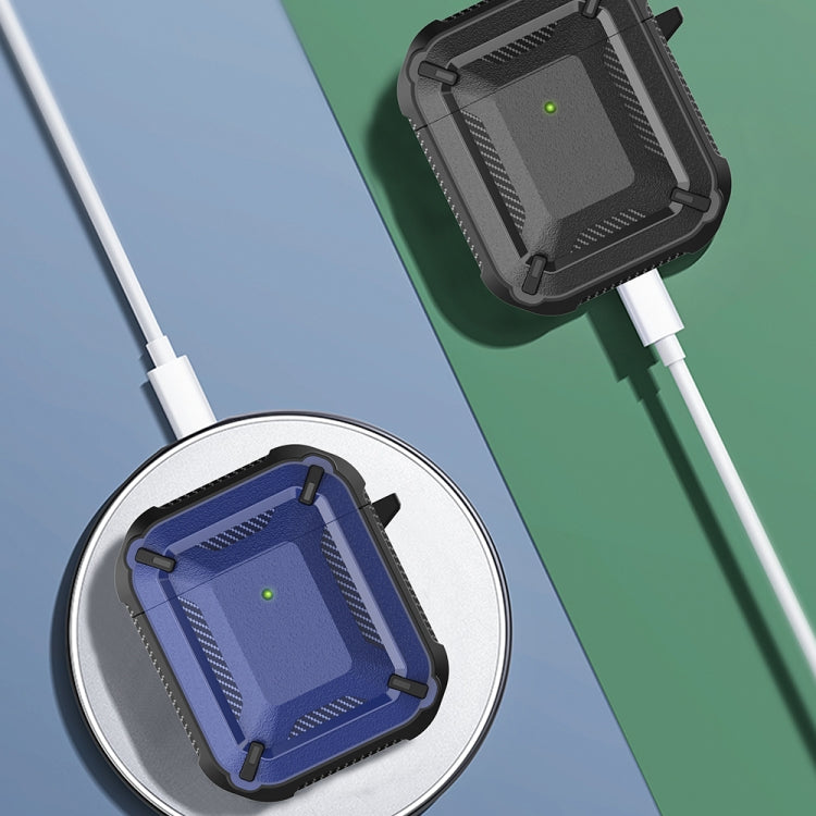 Wireless earphones case featuring a shockproof diamond square pattern in silicone, designed for Apple AirPods 2.