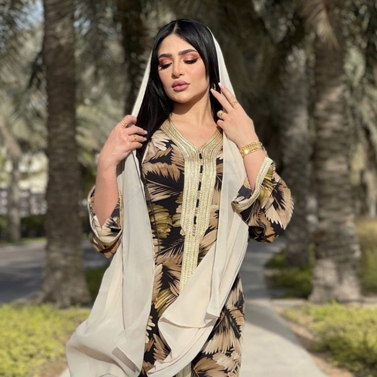 Women Printed Loose Oversized Robe in XXL, featuring a stylish print and long sleeves, perfect for comfort and casual wear.