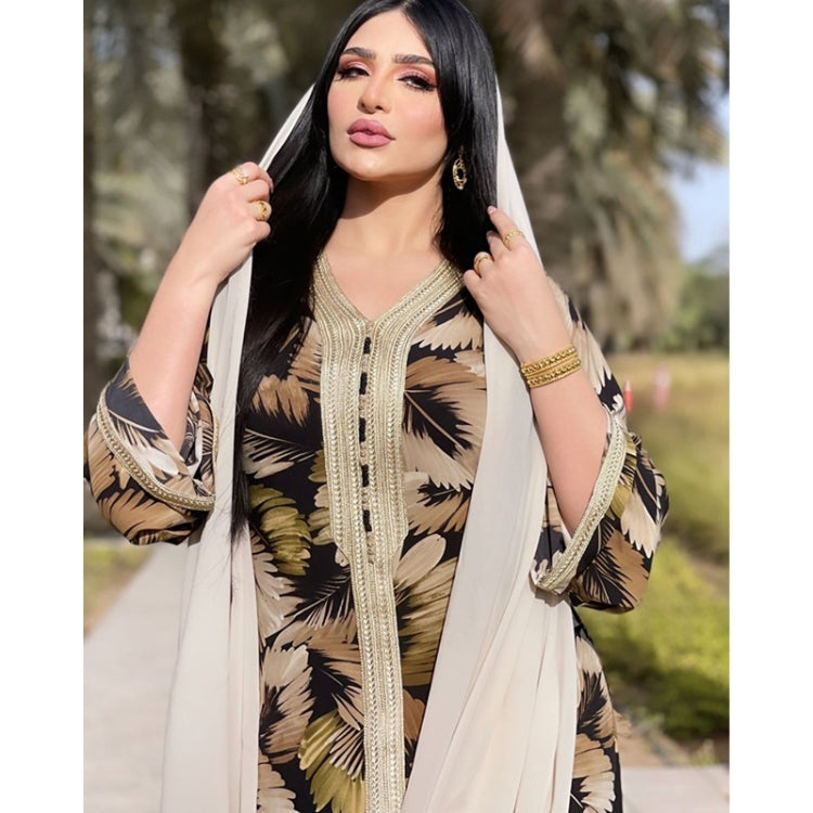 Women Printed Loose Oversized Robe in XXL, featuring a stylish print and long sleeves, perfect for comfort and casual wear.