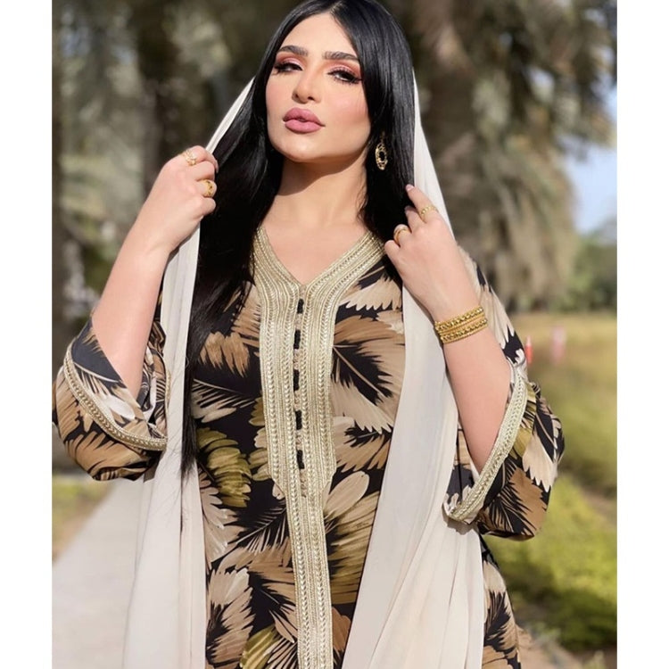 Women Printed Loose Oversized Robe in XXL, featuring a stylish print and long sleeves, perfect for comfort and casual wear.