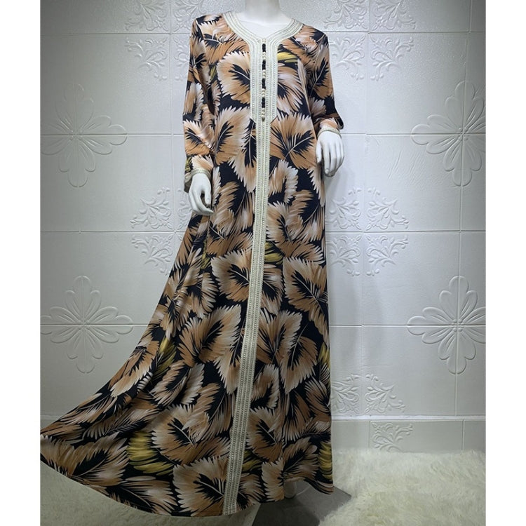 Women Printed Loose Oversized Robe in XXL, featuring a stylish print and long sleeves, perfect for comfort and casual wear.