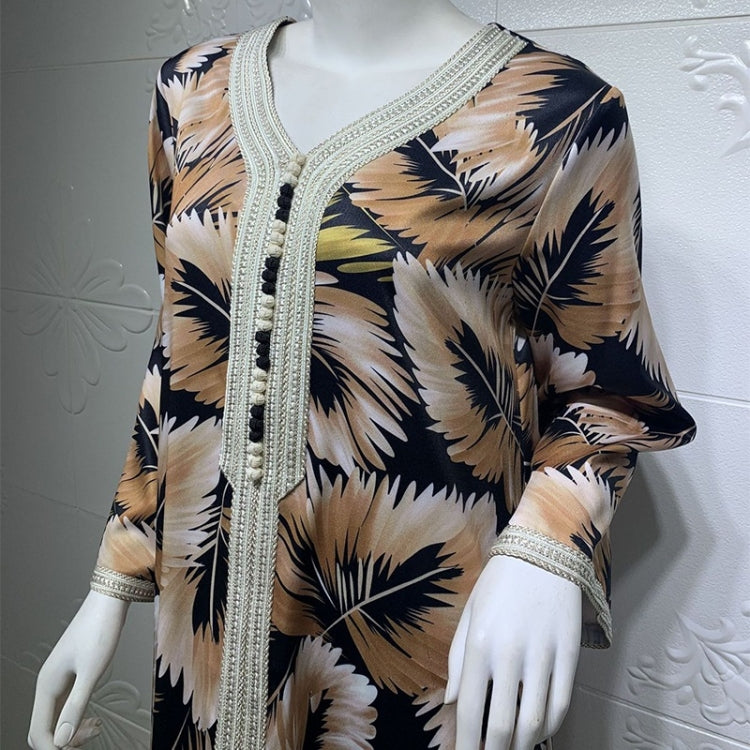 Women Printed Loose Oversized Robe in XXL, featuring a stylish print and long sleeves, perfect for comfort and casual wear.