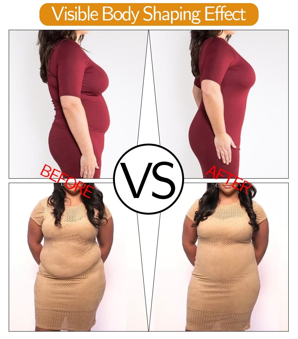 Women Shapewear Tummy Control Bodysuit in black, showcasing a mid-thigh design and seamless fabric for a smooth silhouette.