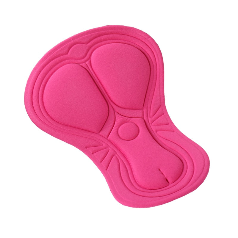 Women’s Cycling Shorts featuring 3D gel padding, available in pink, blue, purple, and black, designed for comfort and performance in cycling.