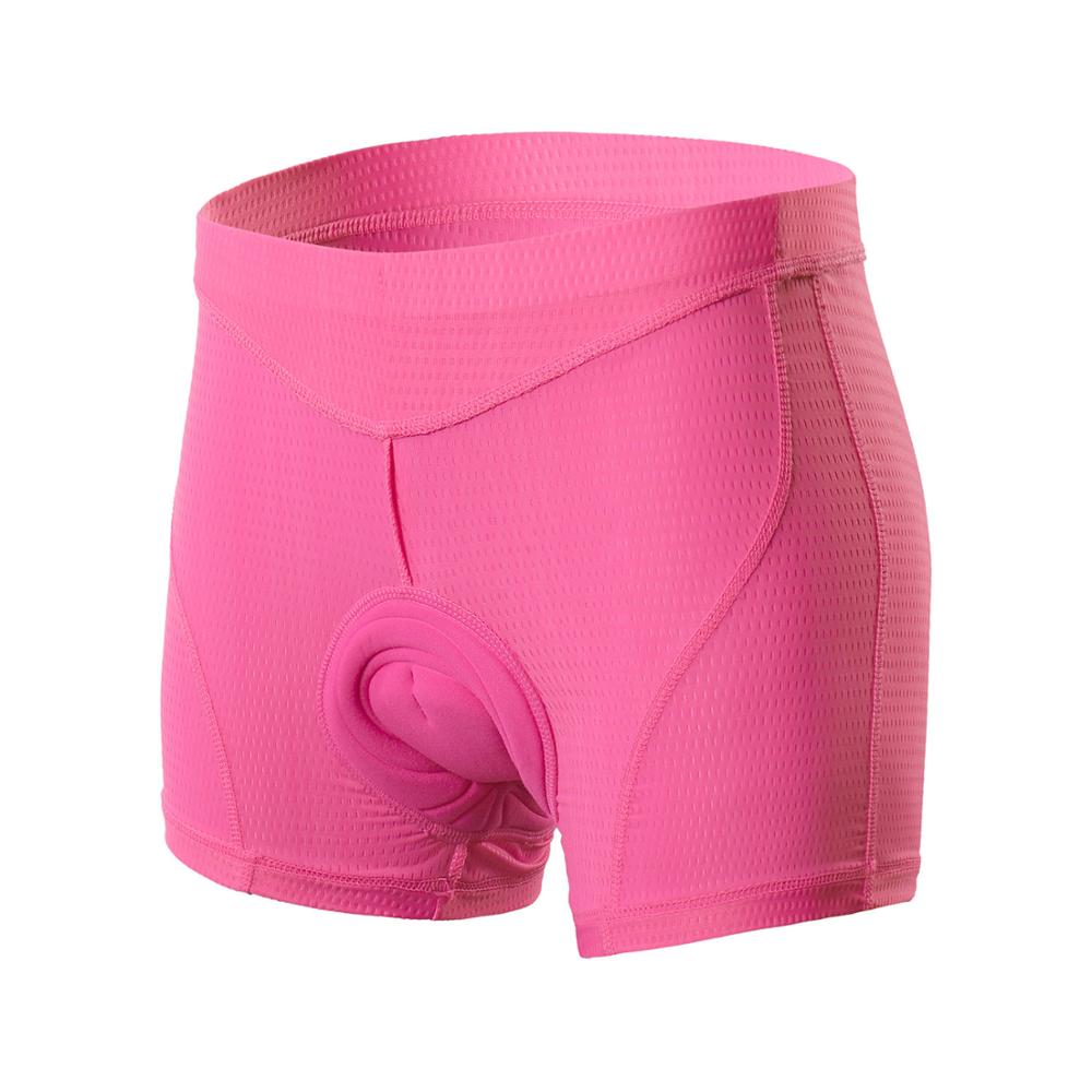 Women’s Cycling Shorts featuring 3D gel padding, available in pink, blue, purple, and black, designed for comfort and performance in cycling.