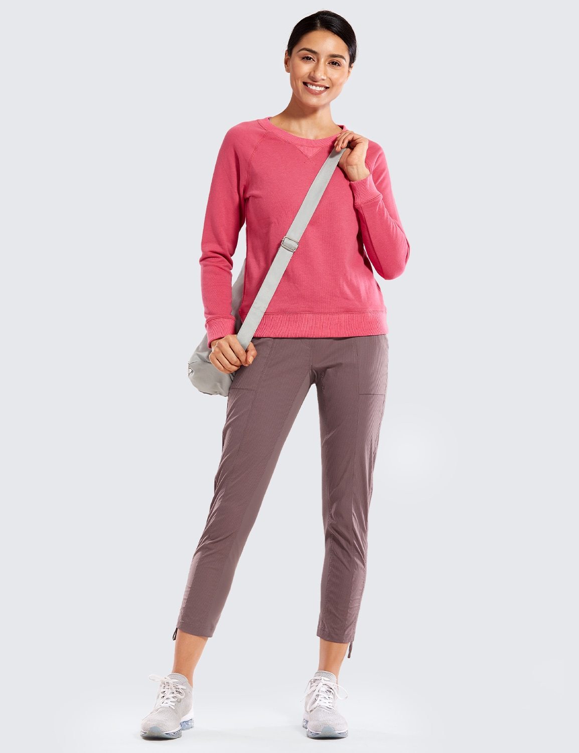Women's Go to Studio Jogger Striped Cargo Pants featuring a drawstring leg and 7/8 length, perfect for workouts and casual wear.