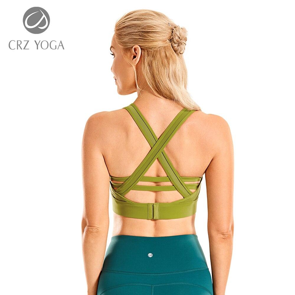 Women's Longline Strappy Yoga Bra in high-impact design, featuring breathable fabric and padded support, perfect for workouts.