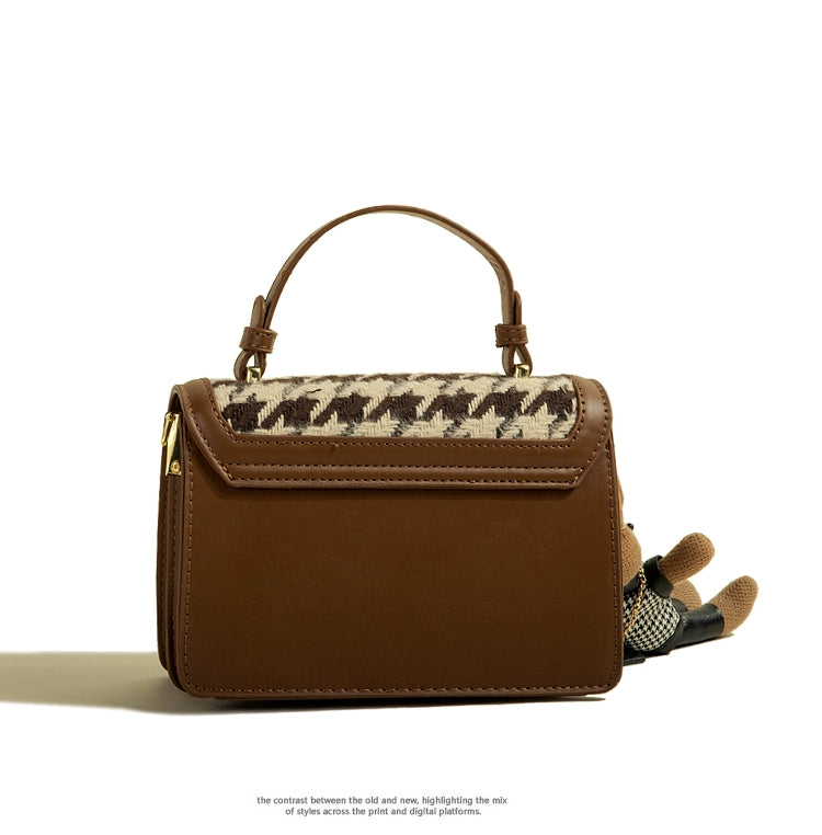 Women's Muzikai Plaid Patchwork Handbag featuring a stylish plaid design with multiple colors and textures, perfect for any occasion.