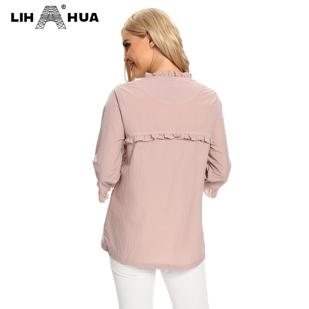 Women's Plus Size Windbreaker Mid-Length Round Neck Jacket in denim fabric, featuring a zipper closure and full-length sleeves.