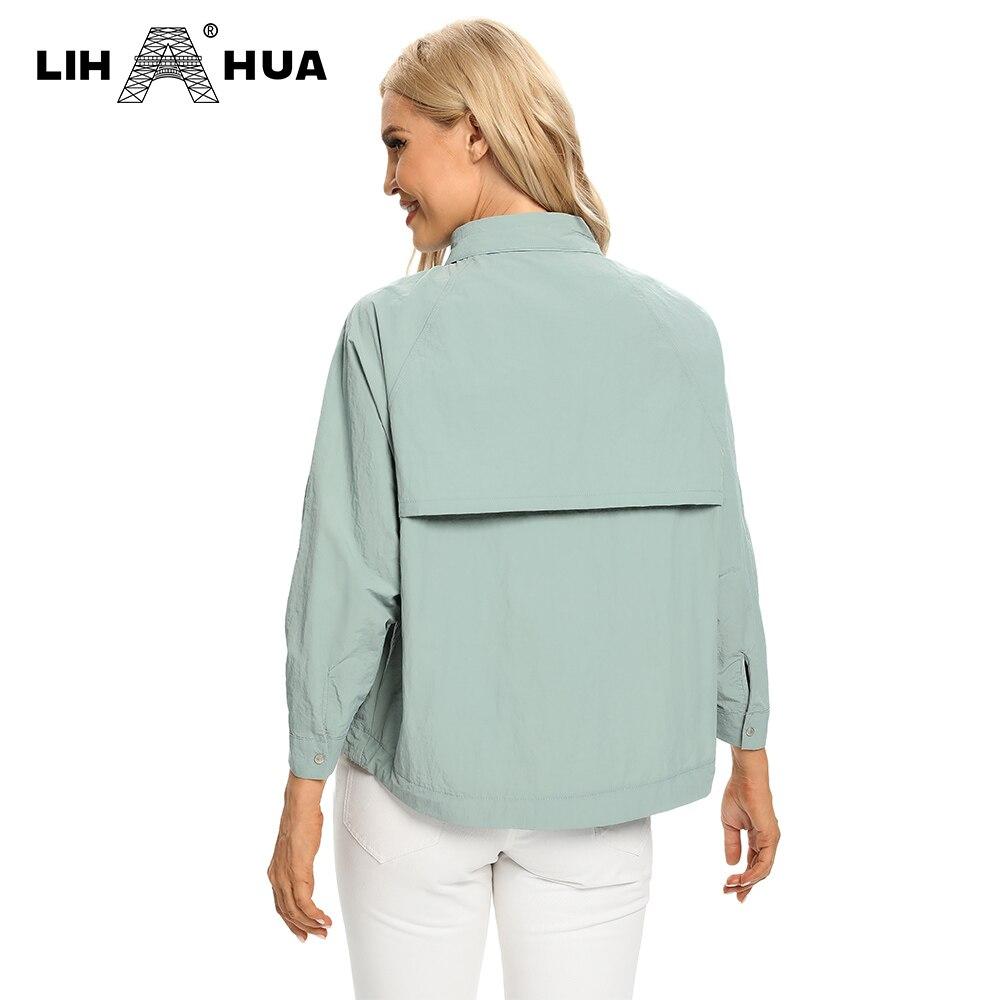 Women's Plus Size Windbreaker Short Lapel Jacket in denim fabric, featuring a zipper closure and turn-down collar, perfect for spring and autumn.