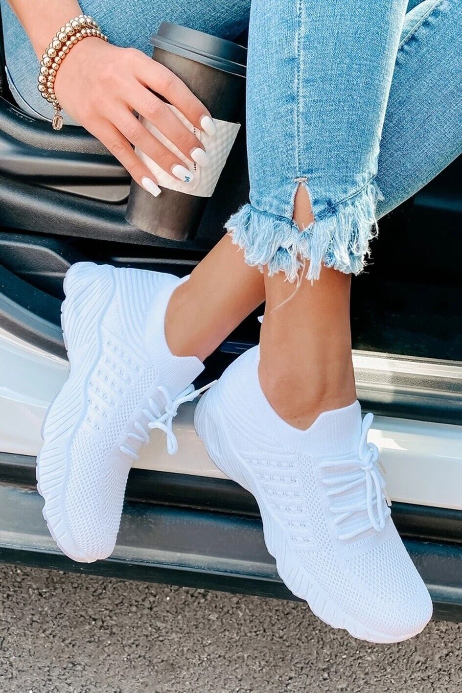 A pair of Women's Running Trainers in various colors, showcasing a breathable mesh upper and soft non-slip soles, ideal for walking and gym activities.