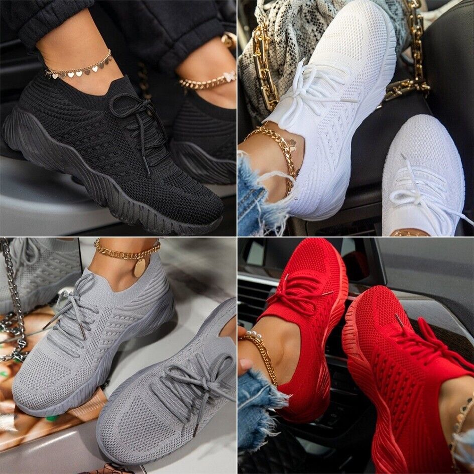 A pair of Women's Running Trainers in various colors, showcasing a breathable mesh upper and soft non-slip soles, ideal for walking and gym activities.