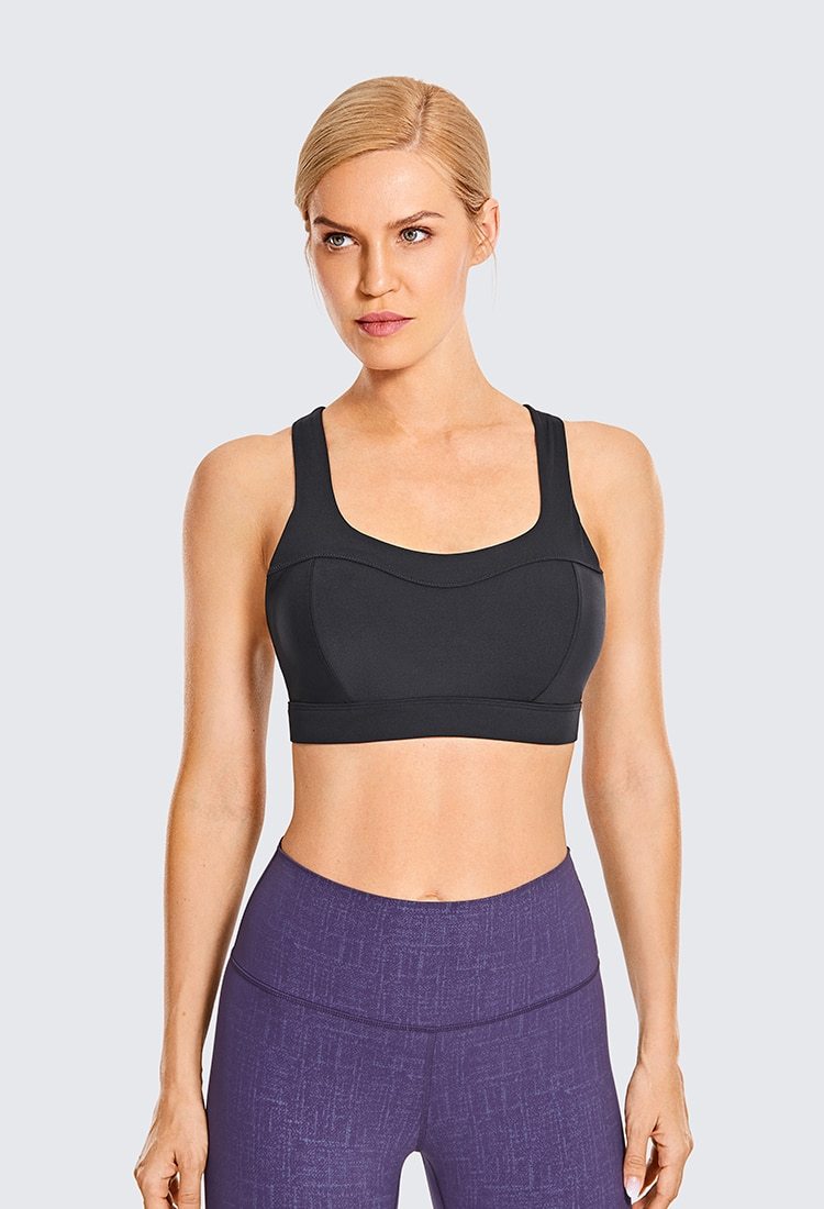 Women's Sexy Stappy Sports Bra featuring a stylish strappy back design, wireless padded support, and anti-sweat material, available in various sizes.