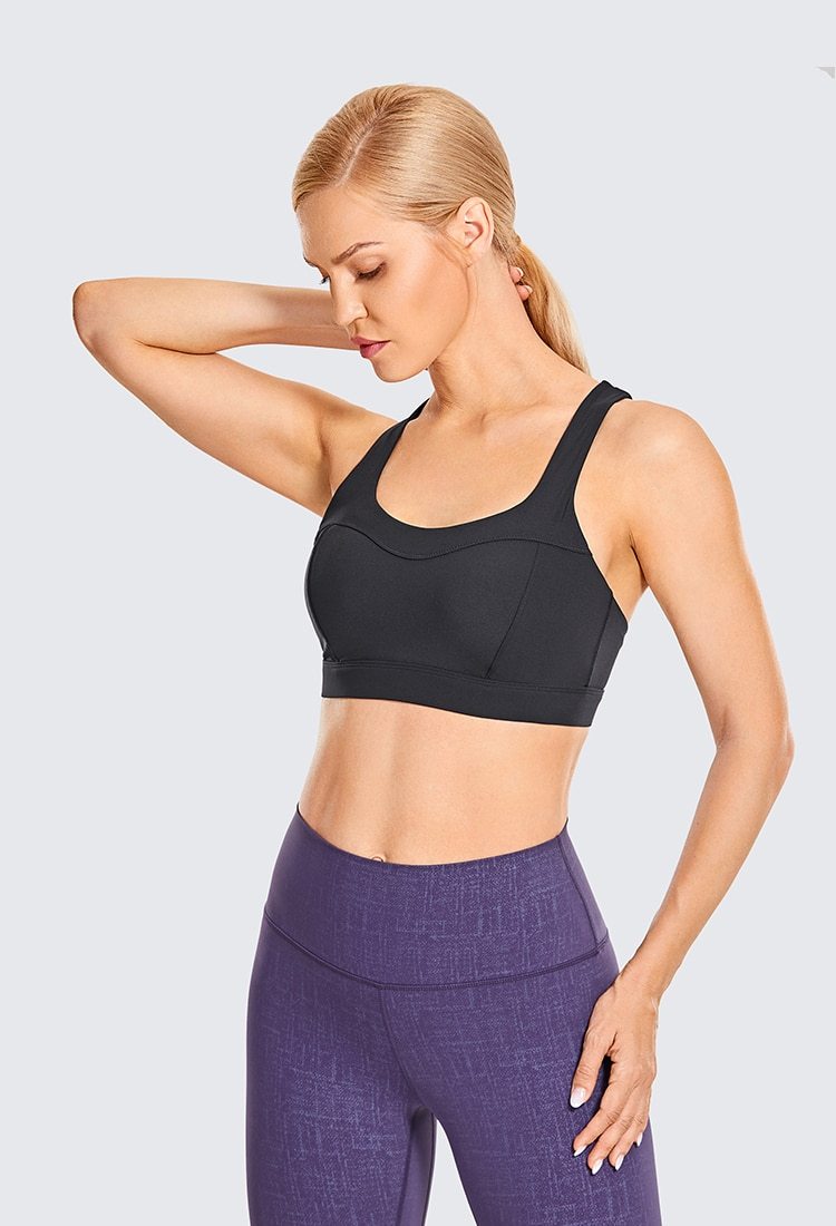 Women's Sexy Stappy Sports Bra featuring a stylish strappy back design, wireless padded support, and anti-sweat material, available in various sizes.