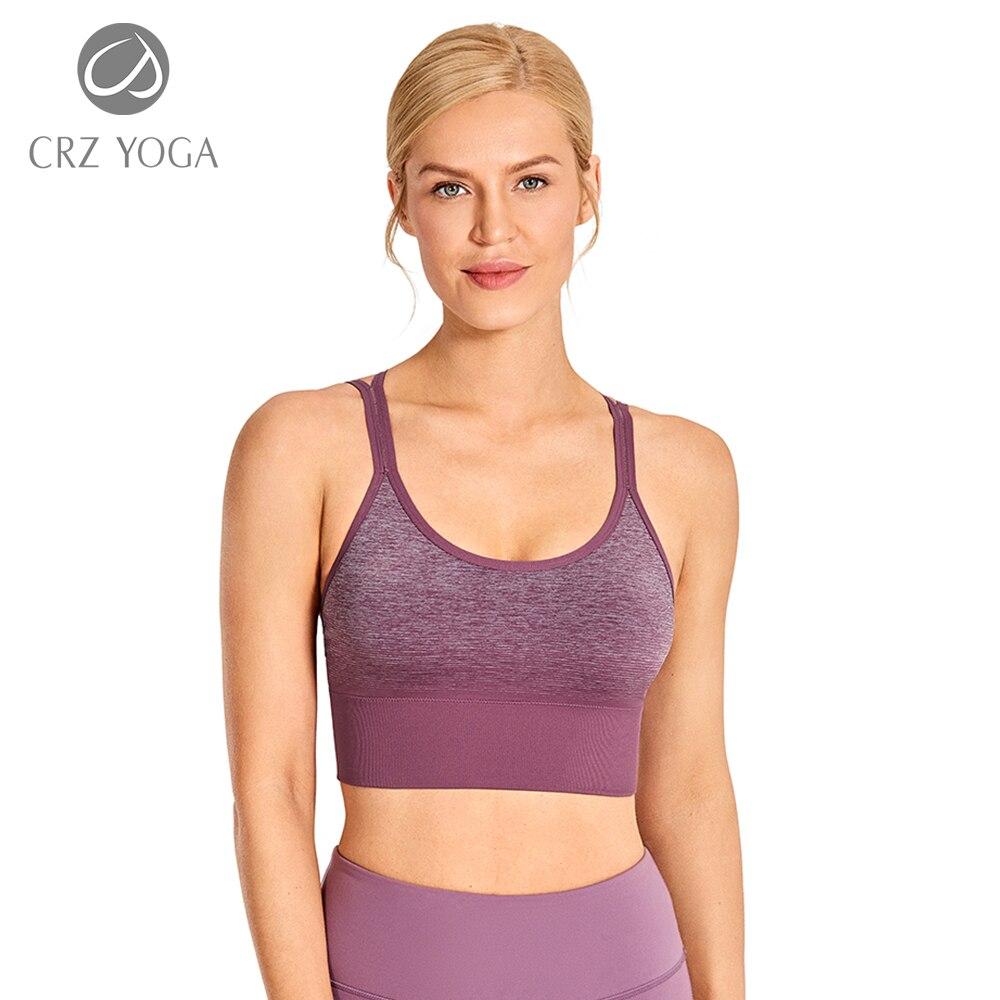 Women's Wirefree Padded Yoga Bra featuring a strappy design and longline cut, perfect for yoga and casual wear.