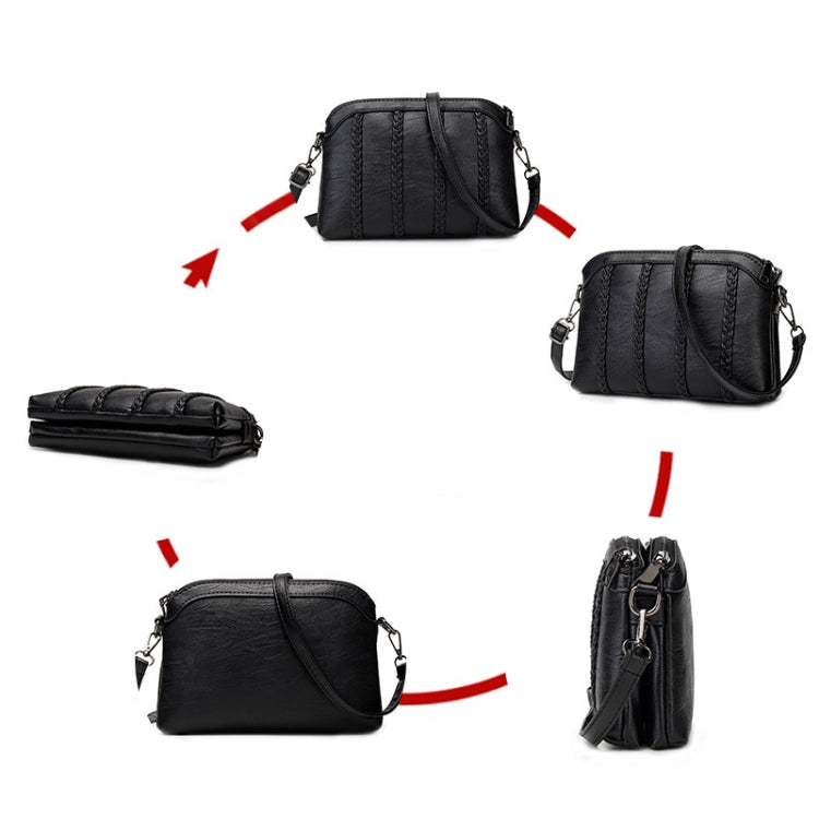 XY1101 Multifunctional Double Layer Ladies Woven Handbag in stylish woven fabric, perfect for carrying essentials.