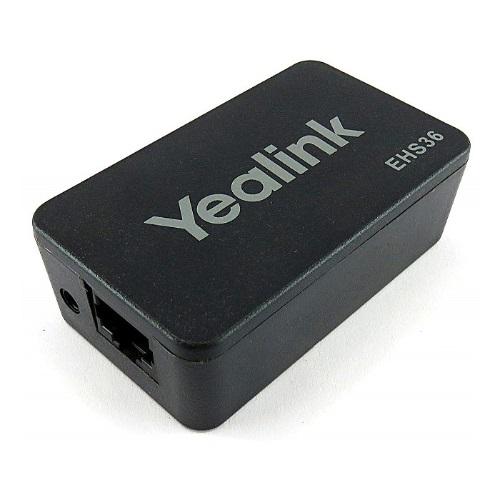 YEALINK EHS36 Wireless Headset Adapter with ports for RJ12, RJ45, and 3.5mm connections, designed for seamless integration with Yealink phones.