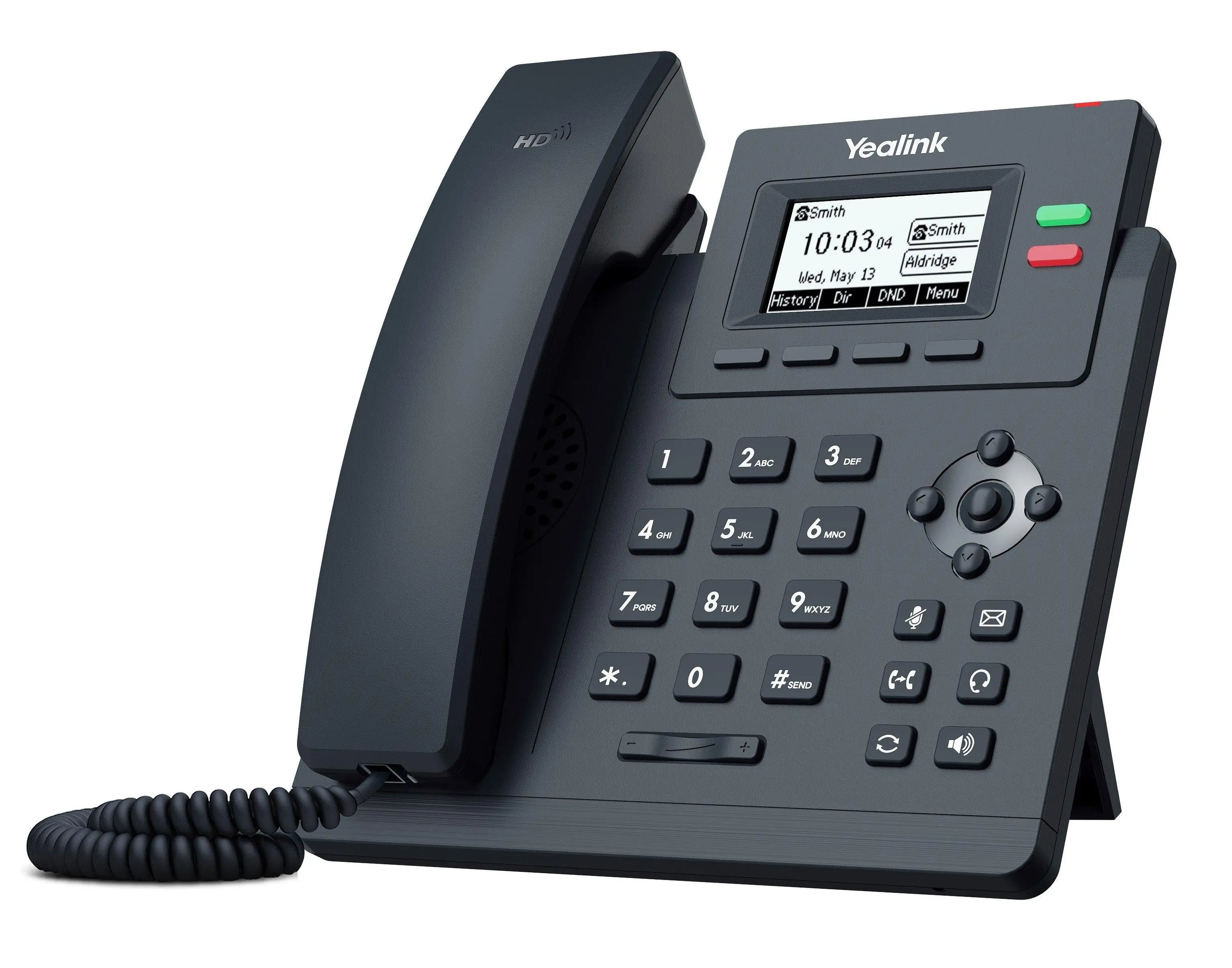 Yealink T31G 2 Line IP phone with a clear LCD display and dual gigabit ports, designed for high-definition voice communication.