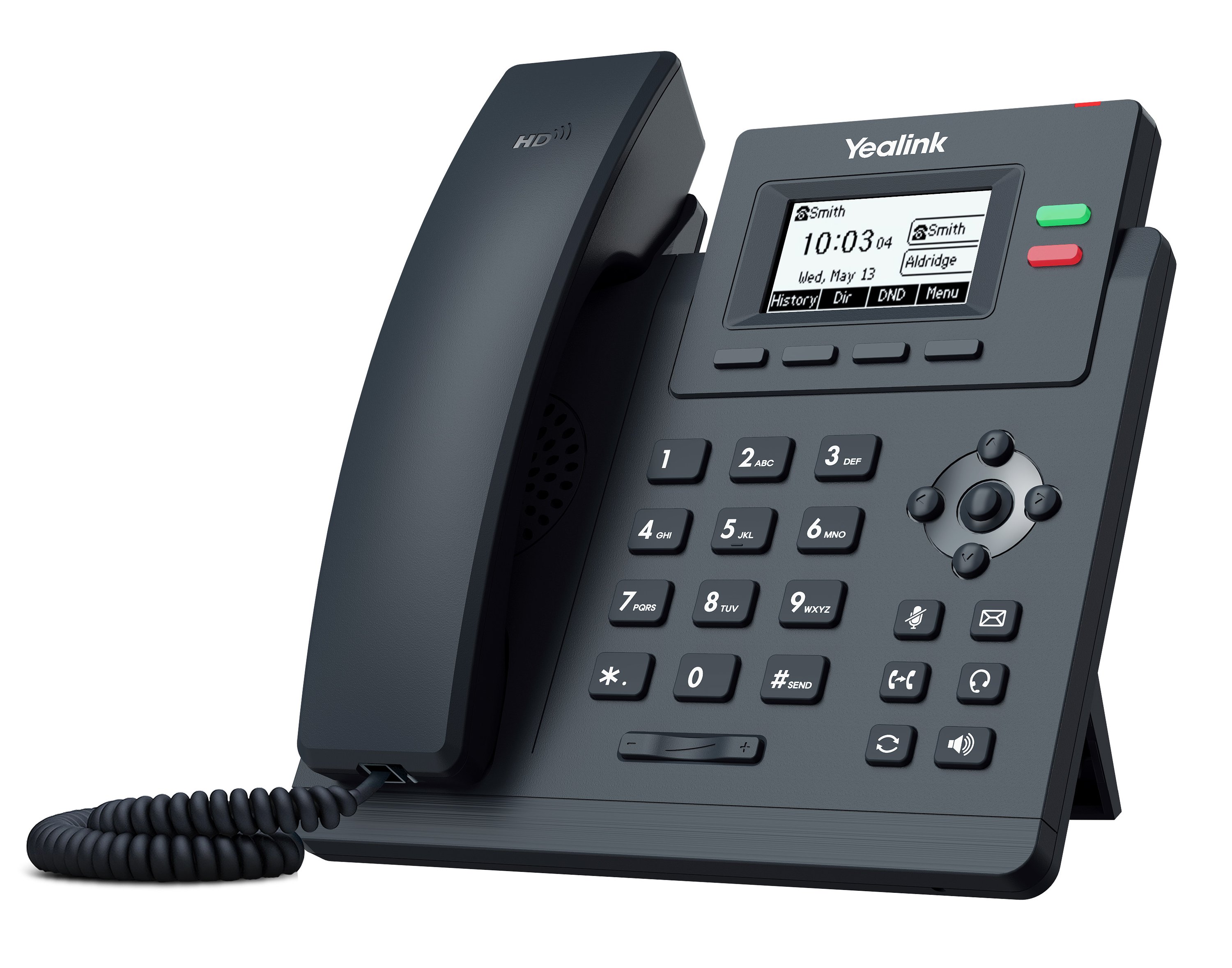 Yealink T31G 2 Line IP phone with a clear LCD display and dual gigabit ports, designed for high-definition voice communication.