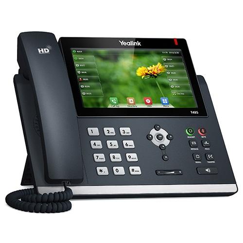 Yealink T48S 16 Line IP phone with a 7-inch color touch screen, showcasing its sleek design and advanced features.