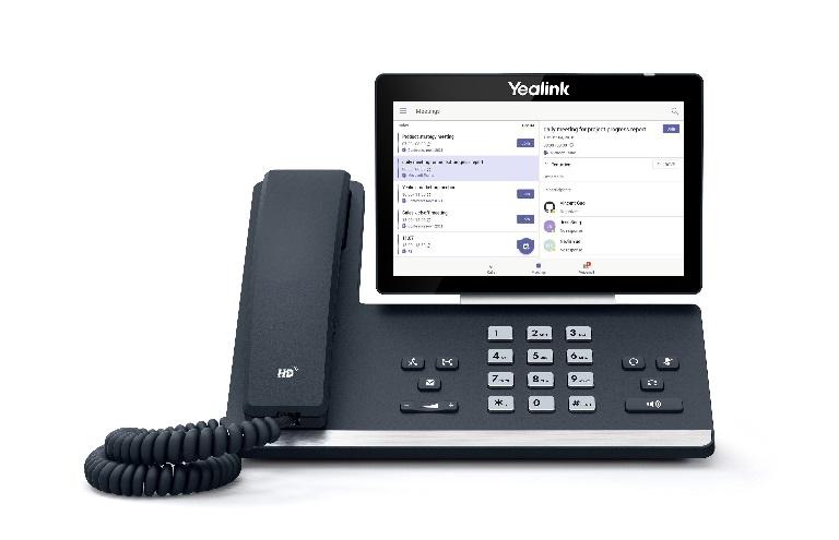 YEALINK T58A 16 Line IP HD Android Phone with a 7 inch touch screen, showcasing its sleek design and advanced features.