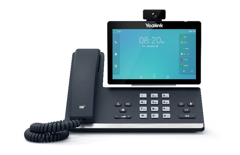 Yealink T58A-C 16 Line IP HD Android Video Phone with a 7-inch touch screen and HD camera, designed for business professionals.