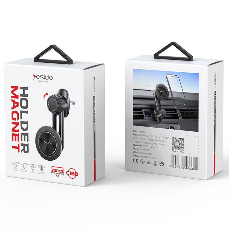 Yesido C168 MagSafe Magnetic Car Air Vent Phone Holder with strong magnets and adjustable design for secure phone mounting in vehicles.