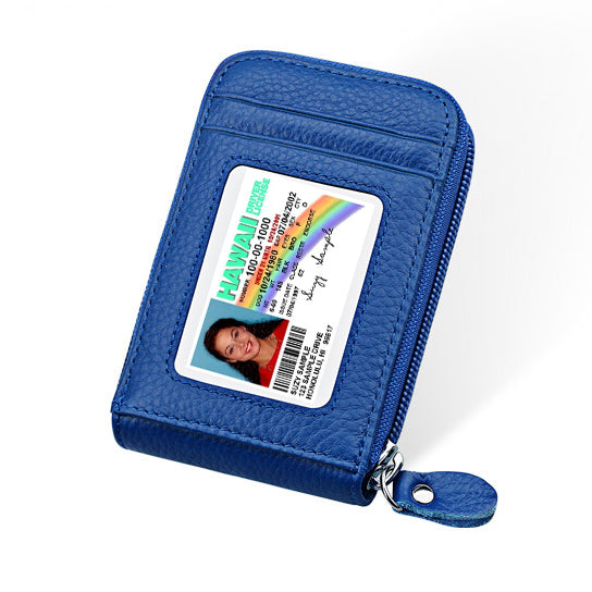 Zip Vault RFID Blocker Card Holder and Wallet in various colors, showcasing its sleek design and transparent ID window.