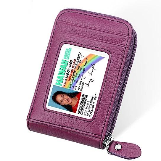 Zip Vault RFID Blocker Card Holder and Wallet in various colors, showcasing its sleek design and transparent ID window.