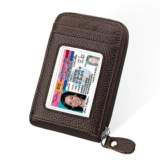 Zip Vault RFID Blocker Card Holder and Wallet in various colors, showcasing its sleek design and transparent ID window.