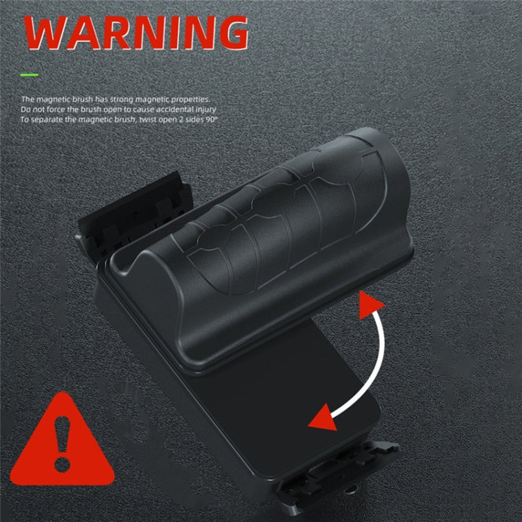 ZY-03S Small Carbon Blade Fish Tank Glass Magnetic Brush with a comfortable grip and dual bristle design for effective algae removal.