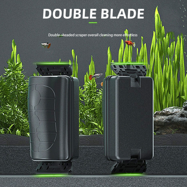 ZY-03S Small Carbon Blade Fish Tank Glass Magnetic Brush with a comfortable grip and dual bristle design for effective algae removal.