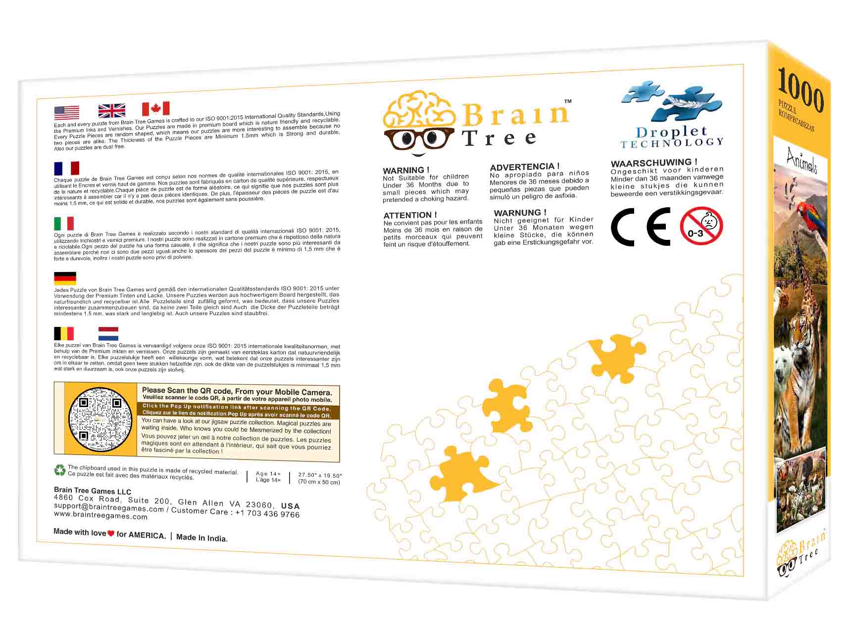 Colorful Animal Jigsaw Puzzle featuring various animals and birds, showcasing unique pieces and vibrant artwork.