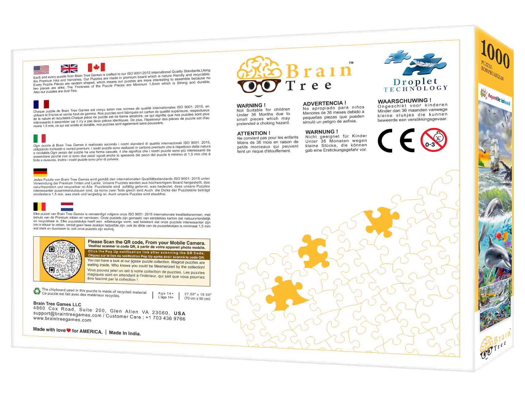 Aquatic Island Puzzles 1000 Piece showcasing vibrant aquatic life with unique puzzle pieces.