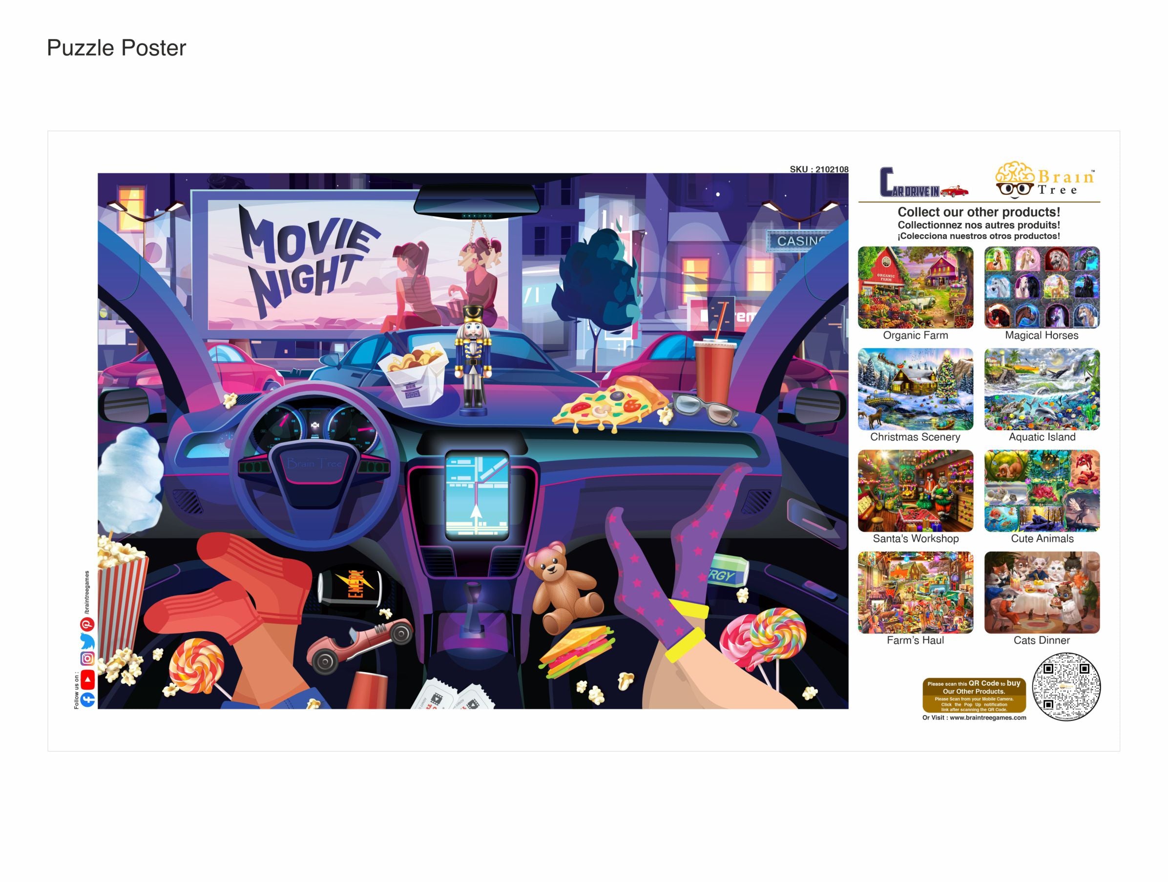 A vibrant 1000 piece jigsaw puzzle featuring various car designs, showcasing unique shapes and colors, perfect for car enthusiasts.