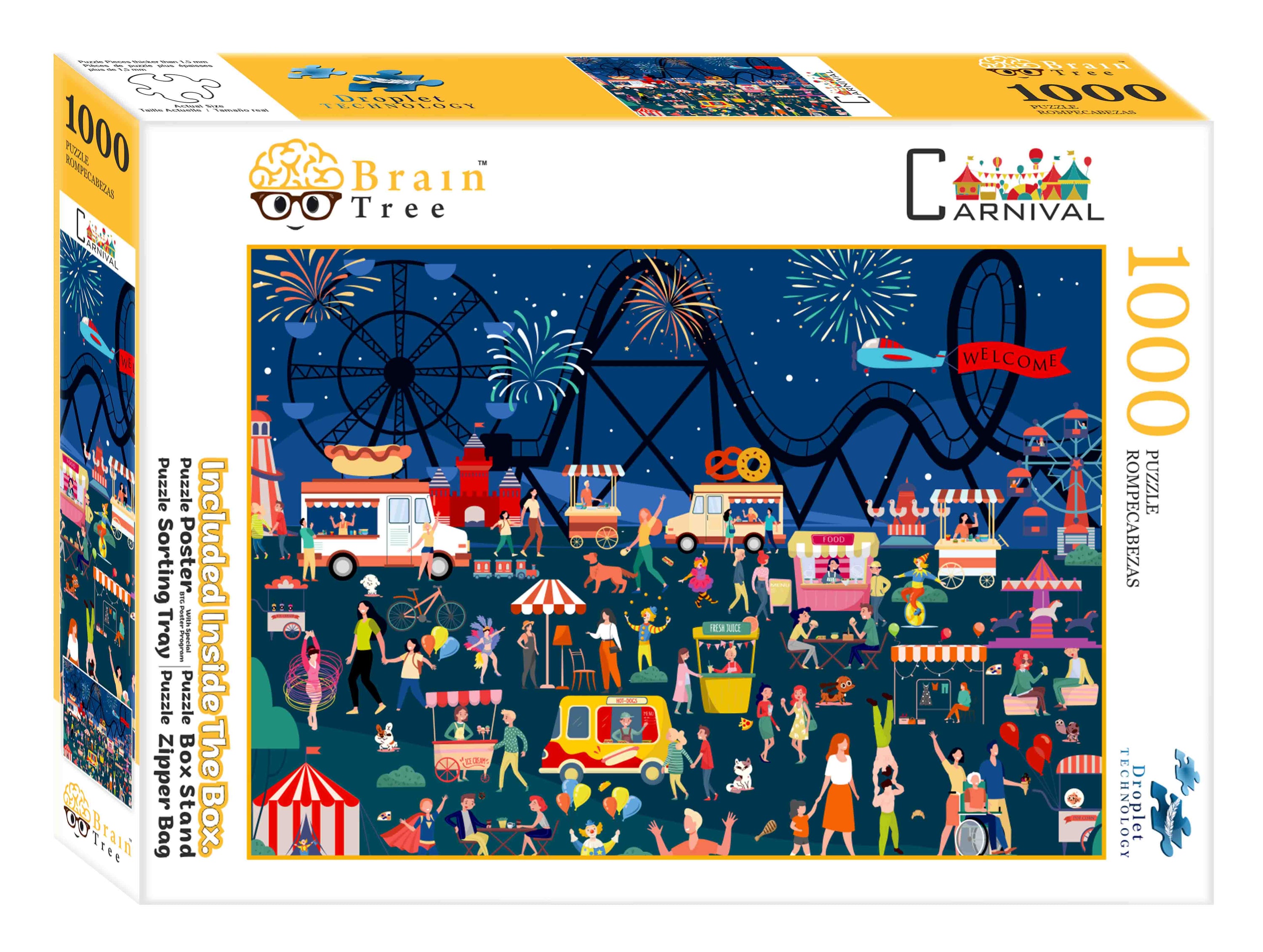 Carnival Jigsaw Puzzle featuring a colorful carnival scene with various activities and characters, designed for easy recognition and enjoyment.