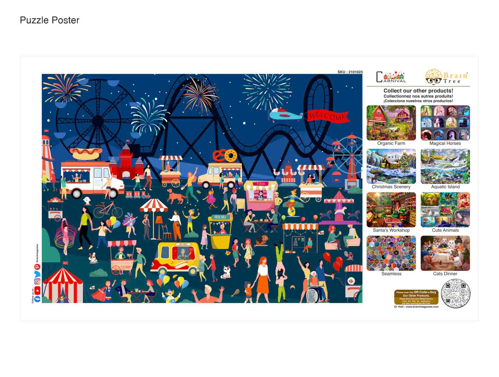 Carnival Jigsaw Puzzle featuring a colorful carnival scene with various activities and characters, designed for easy recognition and enjoyment.