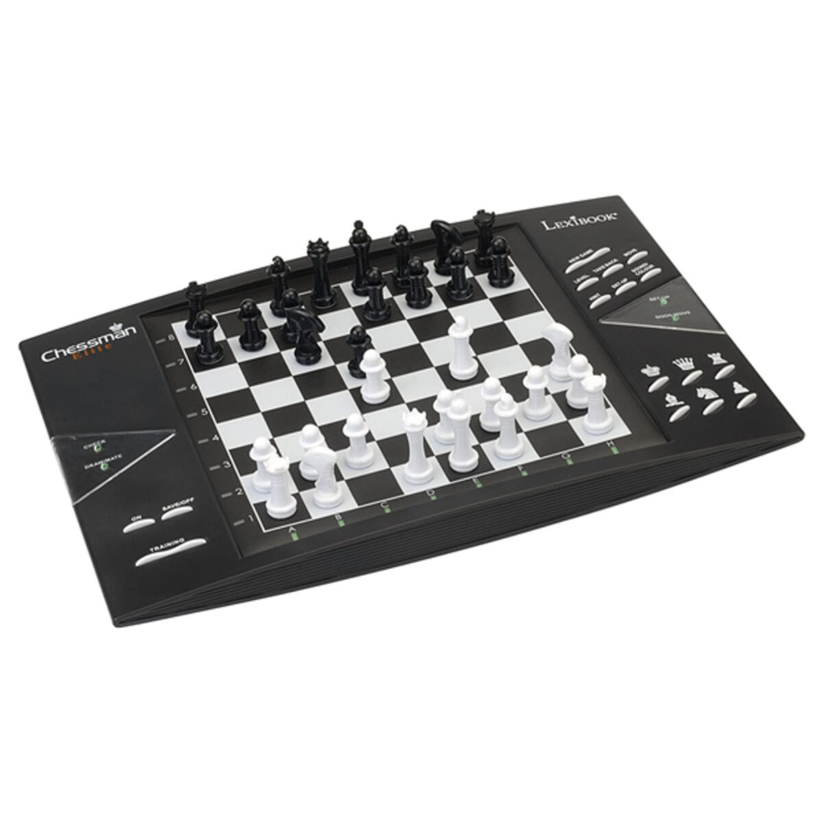 Chess Chessman Elite Lexibook Plastic electric chess set featuring vibrant colors, light and sound functions, designed for children aged 7 and up.