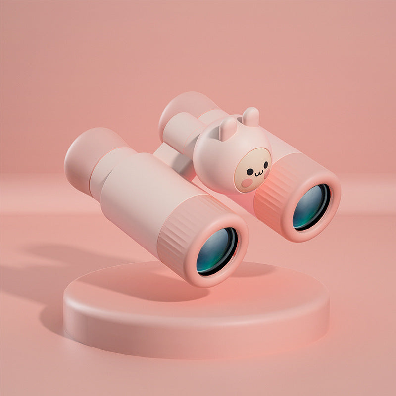 Children's binoculars telescope in pink and blue, featuring adjustable lenses and independent focusing wheels, designed for young explorers.