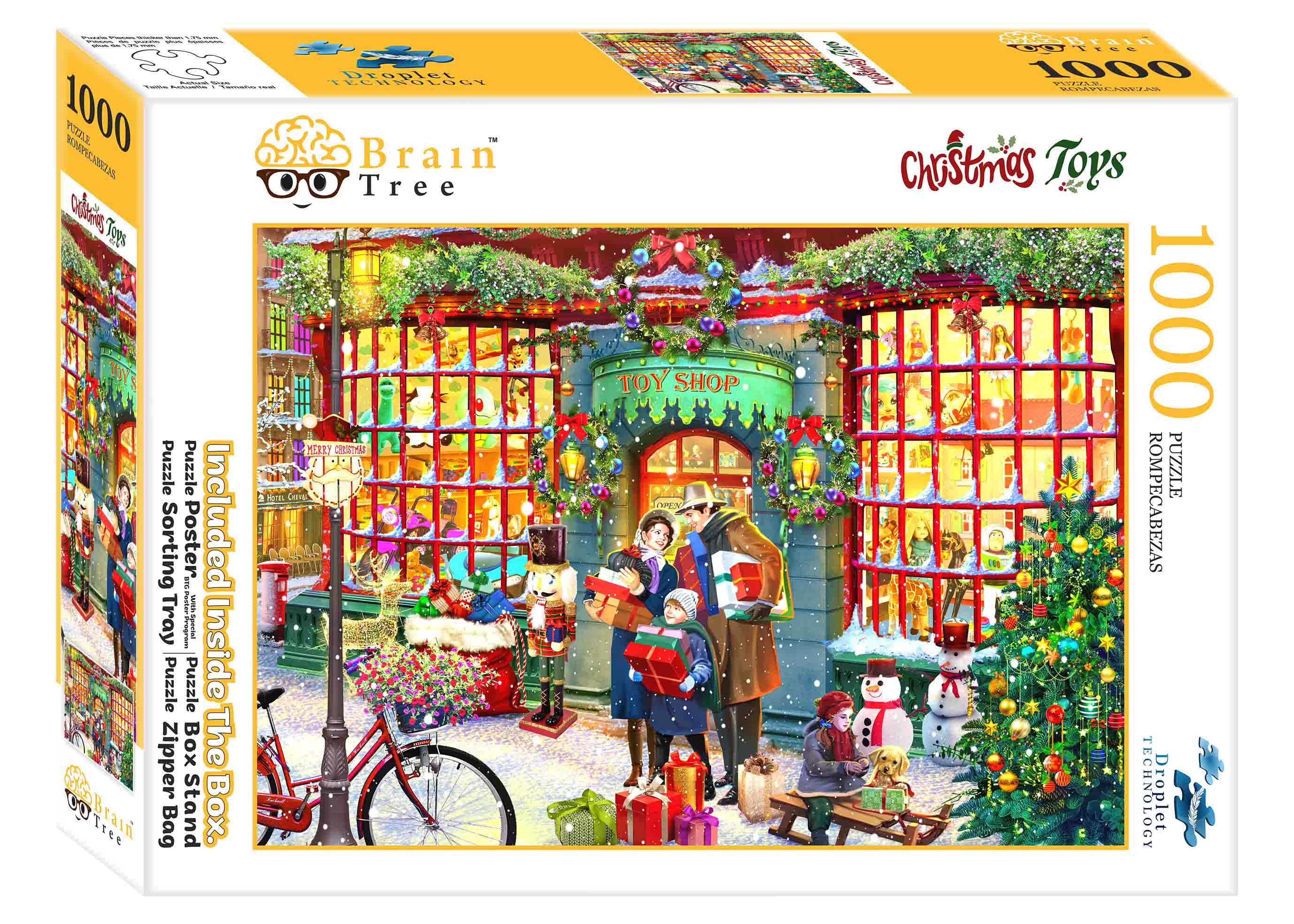 A beautifully designed 1000 piece Christmas Toys Jigsaw Puzzle featuring vibrant colors and unique shapes, perfect for family fun during the holiday season.